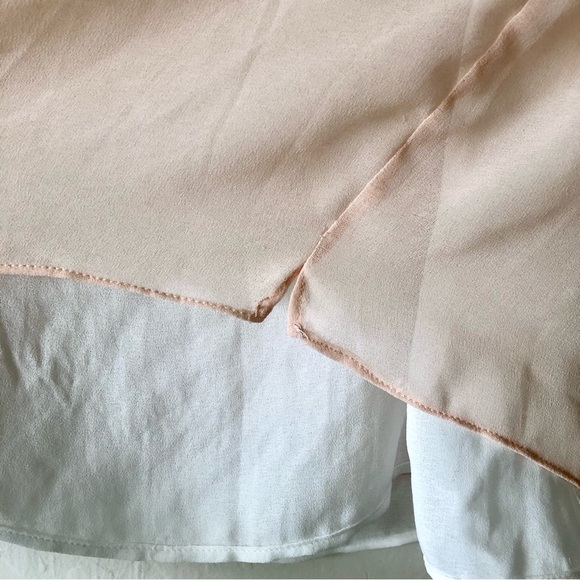 Zara Basic sheer blouse pink and white. Size S - Picture 5 of 5